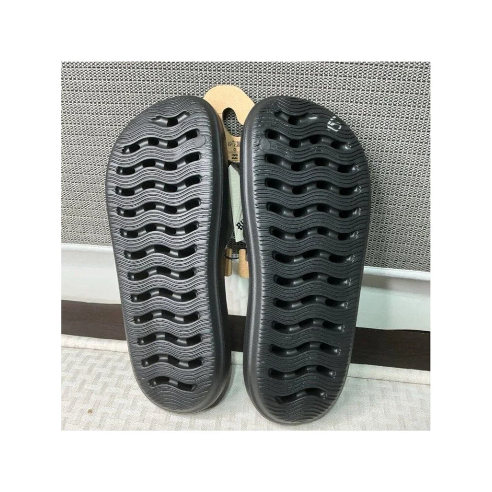 Billabong Women Size 8 Black Platform Cushion Slides Sandal Comfort Shoe NEW